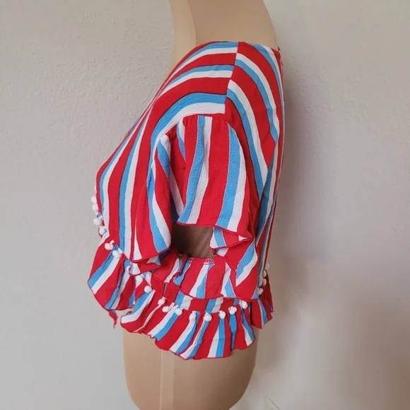 Lovers & Friends Ride the Waves Red Striped Top - Picture 4 of 5